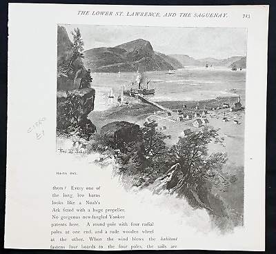#ad 1882 Picturesque Canada Antique Print View of Saint Louis du Ha Ha Quebec $36.68