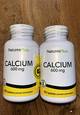 #ad 2 X NaturesPlus Calcium 600 mg 90 Tablets Exp:07 25 $30.00