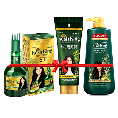 #ad Kesh King Anti Hairfall Shampoo 600ml Hair Oil 300ml Conditioner 200ml $82.71
