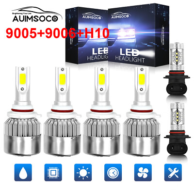 #ad LED Headlights Hiamp;Lo Beam Fog Bulbs Fit for GMC Sierra 2500 HD 2003 2006 $36.99
