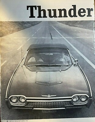 #ad 1962 Road Test Ford Thunderbird Sports Roadster illustrated $19.99