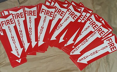 #ad 🤡🔥🧯LOT OF 25 SELF ADHESIVE VINYL 4X12 FIRE EXTINGUISHER🔥 🧯 ARROW SIGNS..NEW $9.97