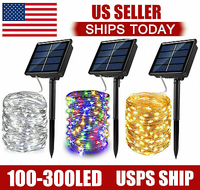 #ad Solar LED powered Fairy String Rope strip Lights Waterproof Outdoor Garden Patio $9.99