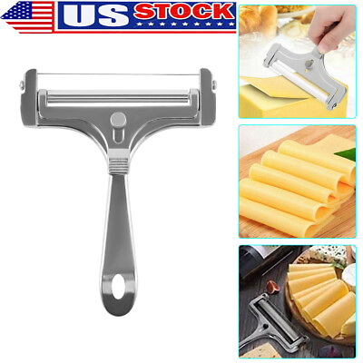 #ad Hard Cheese Slicer Adjustable Stainless Steel Wire Cutter Kitchen Cooking Tool $8.88