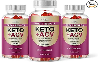 #ad Great Result Keto ACV Gummies for Weight Loss 1500mg Apple Cider 3 Pack $34.72