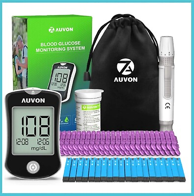 #ad Blood Glucose Meter Glucometer Monitor Check Sugar Diabetes Machine Full Kit $32.99