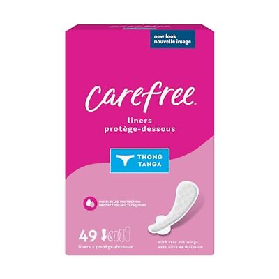 #ad Carefree Thong Regular Liner Pack of 1 Unscented 49 Count $4.97