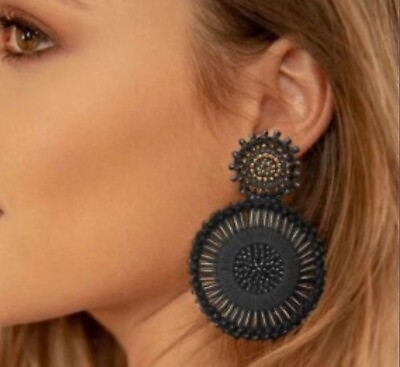 #ad Big Earring party color black. Party elegant $45.00