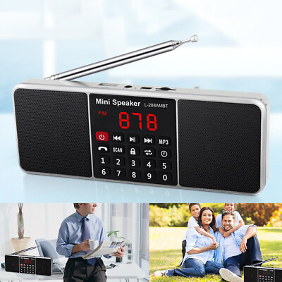 #ad Digital Portable Radio Am Fm Bluetooth Speaker Stereo Mp3 Player Tf Sd Card Gift $24.99