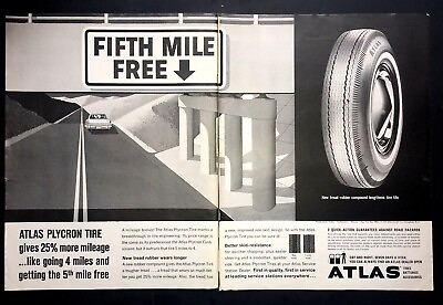 #ad Life Magazine Ad ATLAS PLYCRON TIRE 1964 AD $1.00