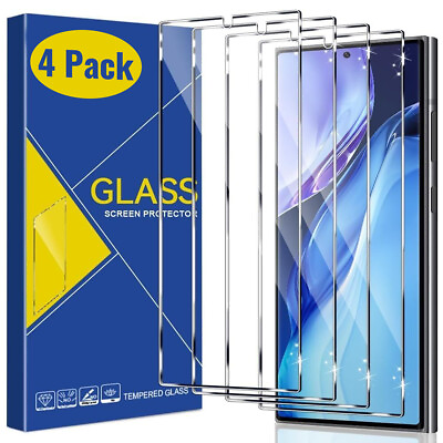 #ad 4 PACK Tempered Glass Screen Protector for Samsung Galaxy S24 Ultra S24 Plus S24 $7.99