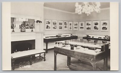 #ad The Exhibit Room Of Mary Baker Eddys Home Chestnut Massachusetts c1952 Postcard $2.70