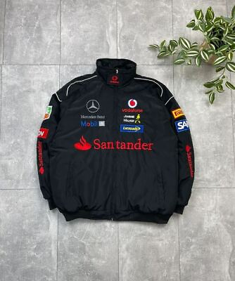 #ad Mercedes Benz Black jacket Adult F1 Vintage Racing jacket Embroidered UniSex $90.00
