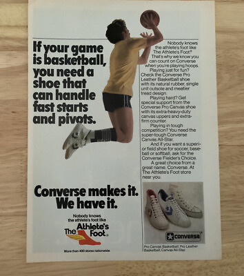 #ad Vintage Magazine Print Ad 1981 Converse Sneakers bonus Cutter insect ad on back $8.25