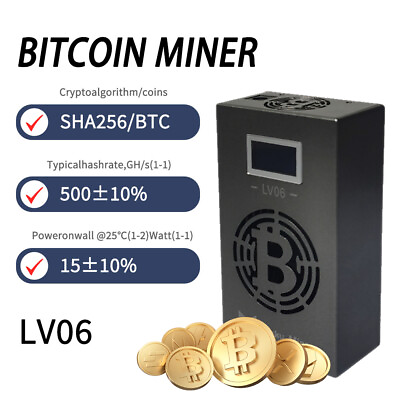 #ad Lucky Miner Bitcoin Miner BTC SHA256 500GH S Asic Solo Crypto Mining Machine $138.00