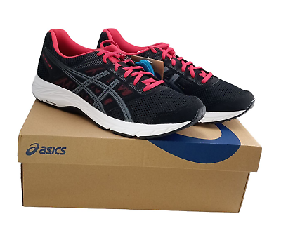 #ad Asics Gel Contend 5 Shoes Sneakers 1011A256 005 Black Red Grey Men Size 9.5 NWT $34.98