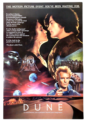 #ad DUNE 1984 Original Advance Promo Poster David Lynch Folded 22quot; X 15quot; Rare 80#x27;s $50.99