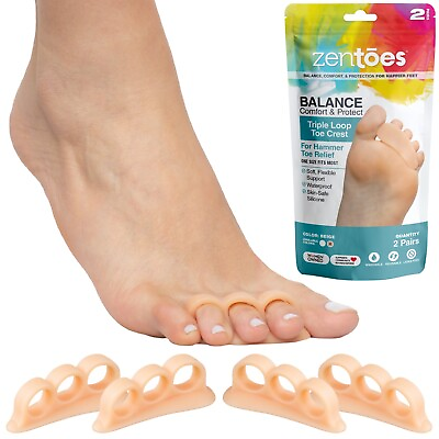 #ad ZenToes Hammer Toe Straightener Crests for Bent Toes Corrector Cushion Splint $12.99