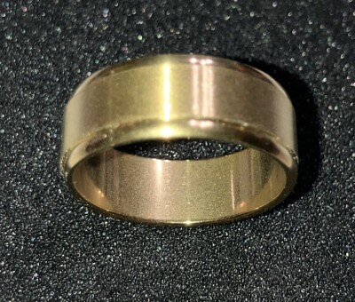 #ad Stainless Steel Men’s Gold Wedding Ring Size 10 $8.99
