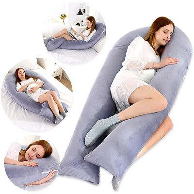 #ad US Pregnancy Pillow 2 Sideds U Shaped Maternity Body Pillow with Cooling Cover $38.59