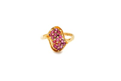 #ad Gold Plated Sterling Silver 925 Ruby Ring Size 8 $35.99