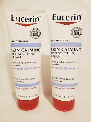 #ad 2 Eucerin LOT Skin Calming Cream for Dry Itchy Skin Natural Oatmeal 8 oz each $22.36