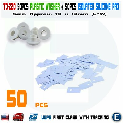 #ad #ad 50PCS TO 220 Silicone Insulator Rubber Pads 50PCS Plastic Insulation Washers M3 $4.52