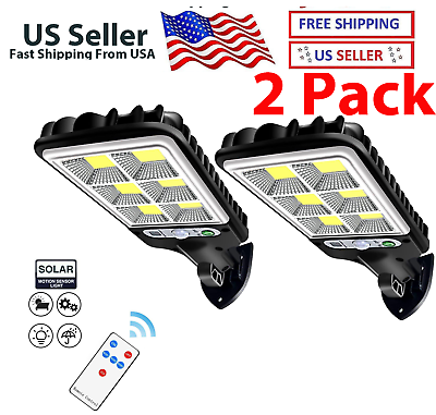 #ad 2PCS Outdoor Solar Wall Light LED Motion Sensor Bright Flood Street Lamp 3 Modes $12.95
