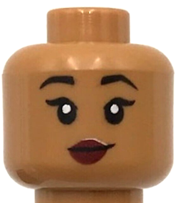 #ad Lego New Medium Nougat Minifigure Head Dual Sided Female Red Lips Part $2.99