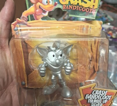 #ad Crash Bandicoot Rare by Jakks Pacific NISP Silver Crash Bandicoot Fig $12.07