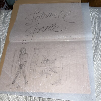 #ad 2001 Farewell Sketch NBC Sports Jennie Thompson Olympics: Tissue Paper Drawing $149.00