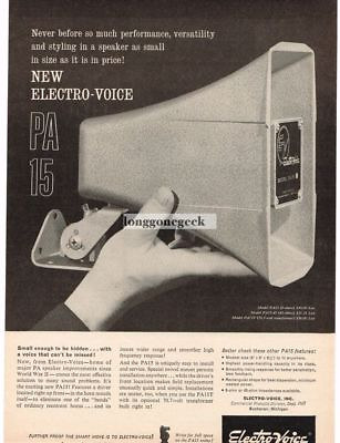 #ad 1961 Electro voice PA 15 Speakers Vintage Ad $8.95