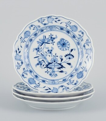 #ad Meissen Germany four Blue Onion pattern plates. Ca 1900. $270.00