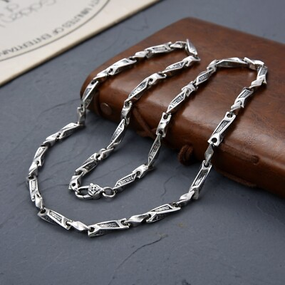 #ad Real 925 Sterling Silver Retro Charm Chain Necklace for Men 24#x27;#x27; 64g Jewelry $180.49
