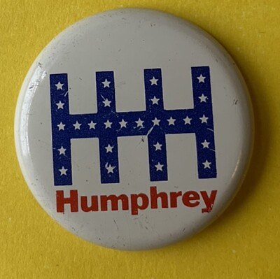 #ad 1968 Hubert Humphrey Vintage US Political button pin Campaign badge presidential $7.68