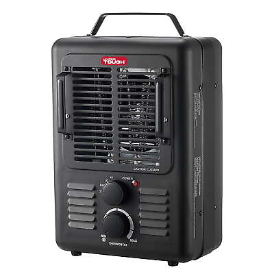 #ad 1500w Utility Space Heater Heavy Duty 2 Setting with Thermostat in Black $26.59