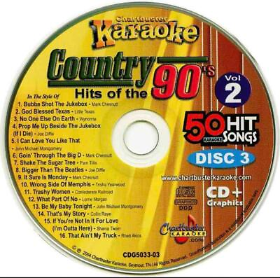 #ad CHARTBUSTER 90’S COUNTRY KARAOKE CDG DISC CDG MUSIC CD 5033 03 songs cdg $11.78