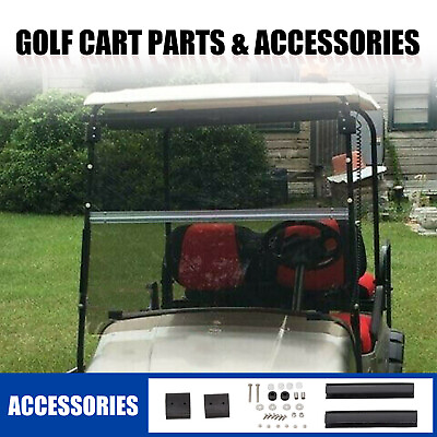 #ad For 1994 2014 EZGO TXT amp; Medalist Golf Cart Folding Tinted Windshield PC $76.80