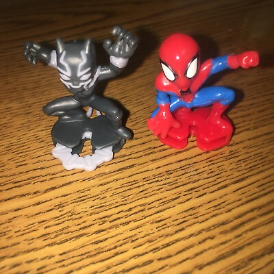 #ad Kinder Joy Marvel Mystery Toy Lot Premium 2021 BLACK PANTHER And Spider Man $14.99