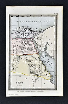 #ad 1834 Starling Map Egypt Cairo Alexandria Memphis Thebes Nile Delta Red Sea $19.99