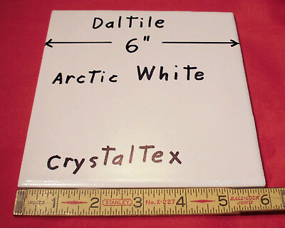 #ad 1 pc. *White* 6quot; X 6quot; by Daltile; Crystaltex Finish Crystall Lightly Textured $6.55