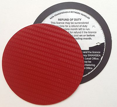 #ad magnetic tax disc holder RED carbon fibre Fits any car GBP 4.89