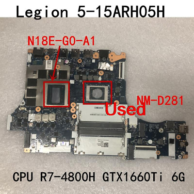 #ad For Lenovo Legion 5 15ARH05H Laptop Motherboard CPU R7 4800H GPU GTX1660Ti 6G $456.00