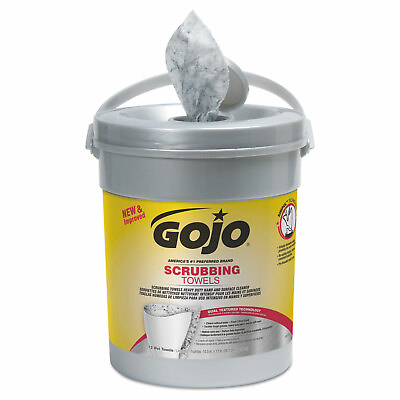 #ad GOJO Scrubbing Towels Hand Cleaning Fresh Citrus 10 1 2 x12 72 Canister 639606EA $18.74