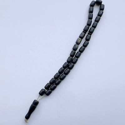 #ad Beautiful Vintage Black Bakelite Rosary 33 Beads Religion Islam Handmade Prayer $75.00