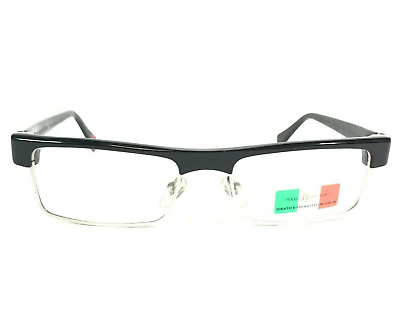 #ad Paolo Seminara Eyeglasses Frames 014 250 T09 AISEN M Black Silver 53 18 140 $49.99