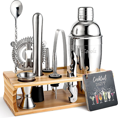 #ad Bartender Kit Cocktail Shaker Set with Stand Bar Tool Bar Set for Drink Mixing amp; $32.38