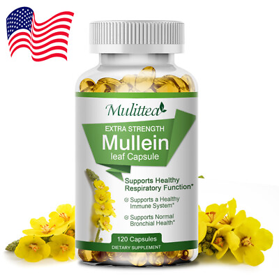 #ad Mullein Leaf Capsules For Lung Cleansing amp; Detox Herbal Dietary Supplement $14.75