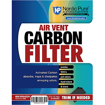 #ad Carbon Air Vent Register Filter Nordic Pure 6 Pack $16.20