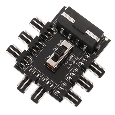 Cooling Speed Controller Box 8 Way 3 gear PC PCI Cooler Fan 4 3pin Power Adapter $5.26